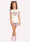 Kyly - Pijama Infantil Menina Animal Print Marrom - variação: Branco