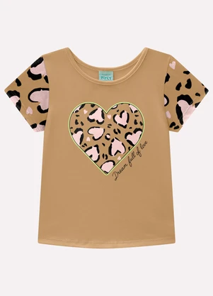 Kyly - Pijama Infantil Menina Animal Print Marrom - KYLY