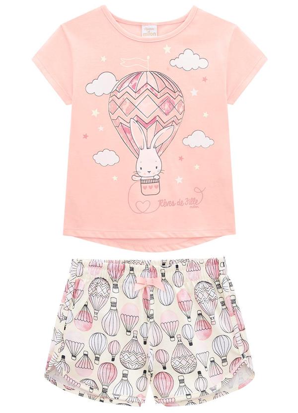 Milon - Pijama Infantil Menina Balão Rosa