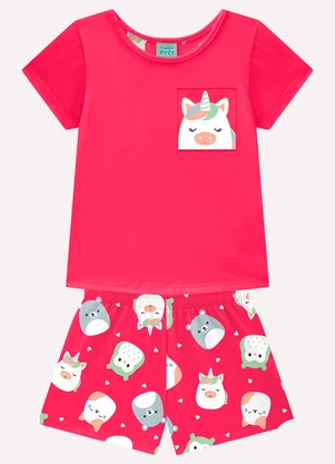 Kyly - Pijama Infantil Menina Bordado Rosa - KYLY
