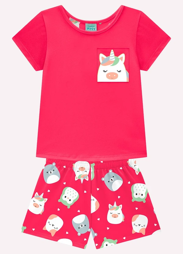 Kyly - Pijama Infantil Menina Bordado Rosa
