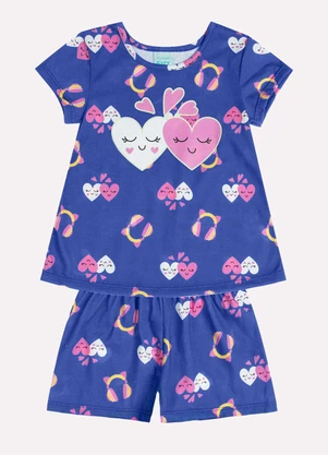 Kyly - Pijama Infantil Menina Brilha no Escuro Azul - KYLY