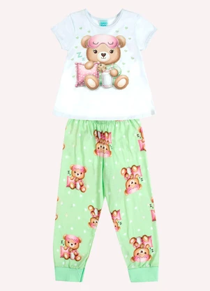 Kyly - Pijama Infantil Menina Brilha no Escuro Branco - KYLY