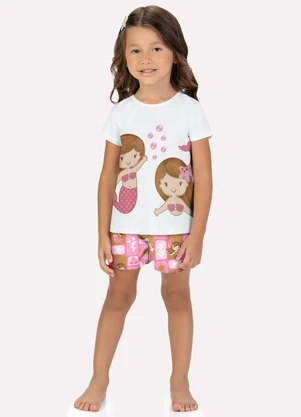 Kyly - Pijama Infantil Menina Brilha no Escuro Branco - KYLY