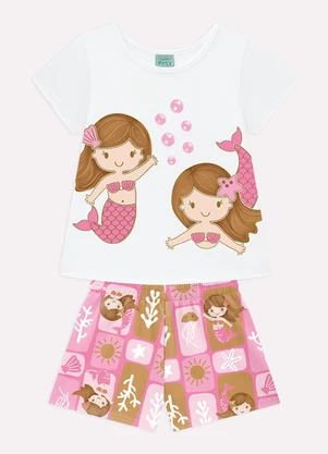 Kyly - Pijama Infantil Menina Brilha no Escuro Branco - KYLY