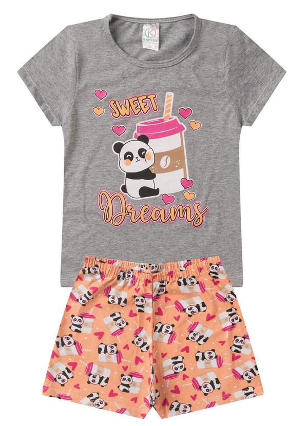 Rovitex - Pijama Infantil Menina Brilha no Escuro Cinza