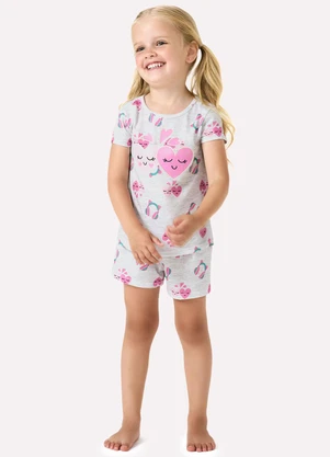 Kyly - Pijama Infantil Menina Brilha no Escuro Cinza - KYLY