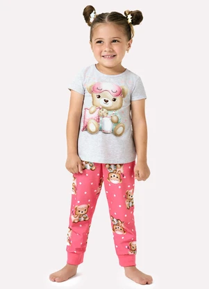 Kyly - Pijama Infantil Menina Brilha no Escuro Cinza - KYLY