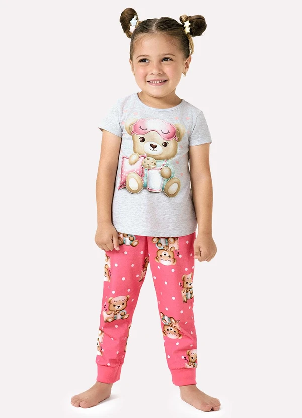 Kyly - Pijama Infantil Menina Brilha no Escuro Cinza