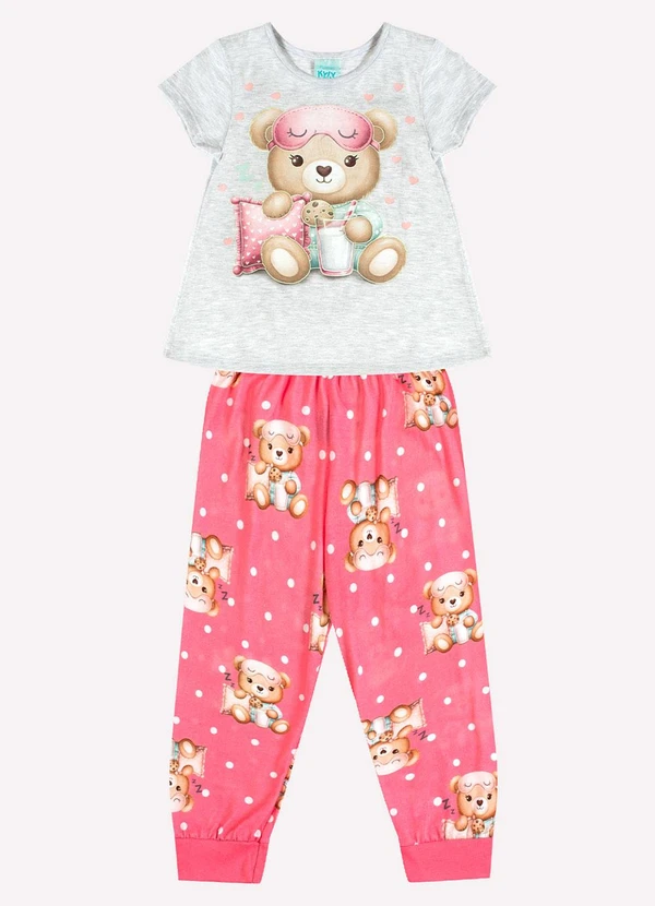 Kyly - Pijama Infantil Menina Brilha no Escuro Cinza 2