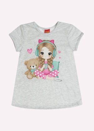 Kyly - Pijama Infantil Menina Brilha no Escuro Cinza - KYLY