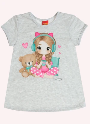 Kyly - Pijama Infantil Menina Brilha no Escuro Cinza - KYLY