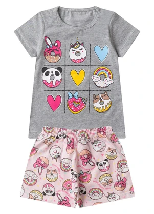 Select - Pijama Infantil Menina Brilha no Escuro Cinza - SELECT