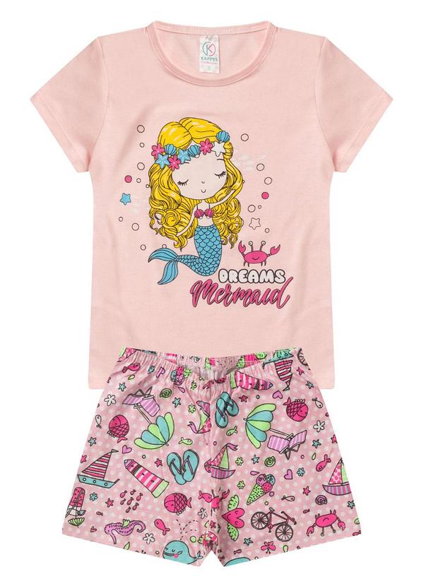 Rovitex - Pijama Infantil Menina Brilha no Escuro Rosa