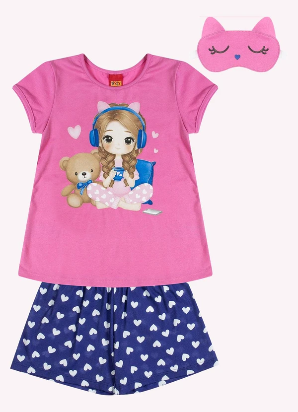 Kyly - Pijama Infantil Menina Brilha no Escuro Rosa