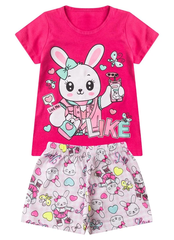 Select - Pijama Infantil Menina Brilha no Escuro Rosa