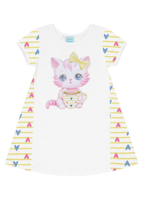Kyly - Pijama Infantil Menina de Gatinha Branco 2