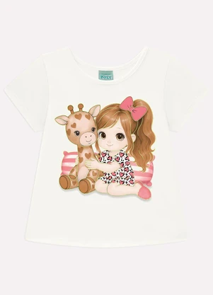Kyly - Pijama Infantil Menina em Algodão Branco - KYLY