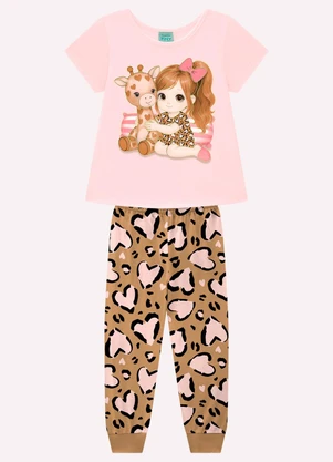 Kyly - Pijama Infantil Menina em Algodão Rosa - KYLY
