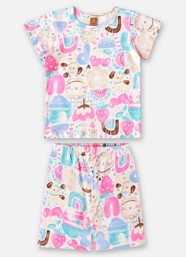 Up Baby - Pijama Infantil Menina em Suedine Branco 2