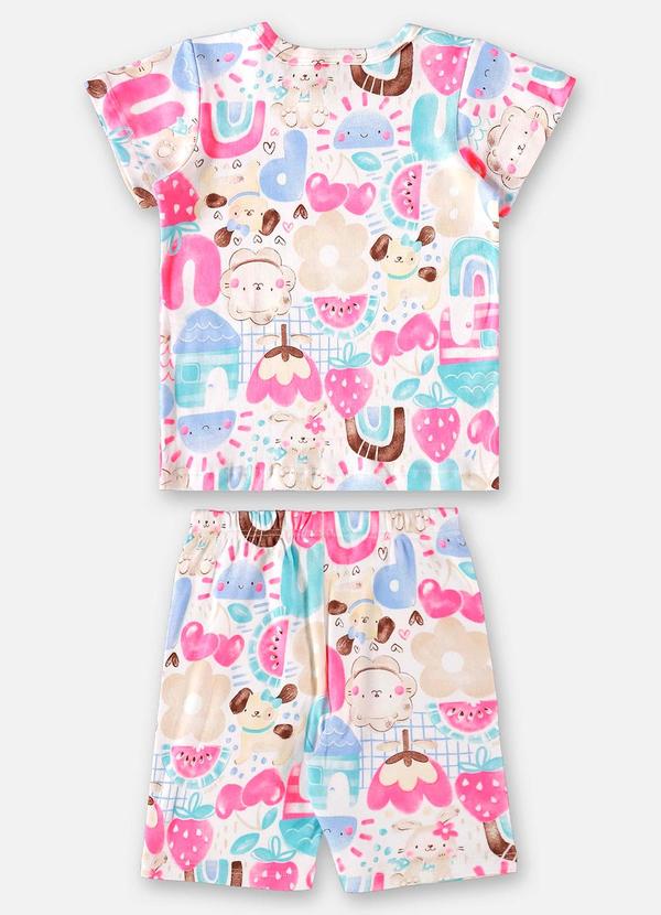 Up Baby - Pijama Infantil Menina em Suedine Branco 3