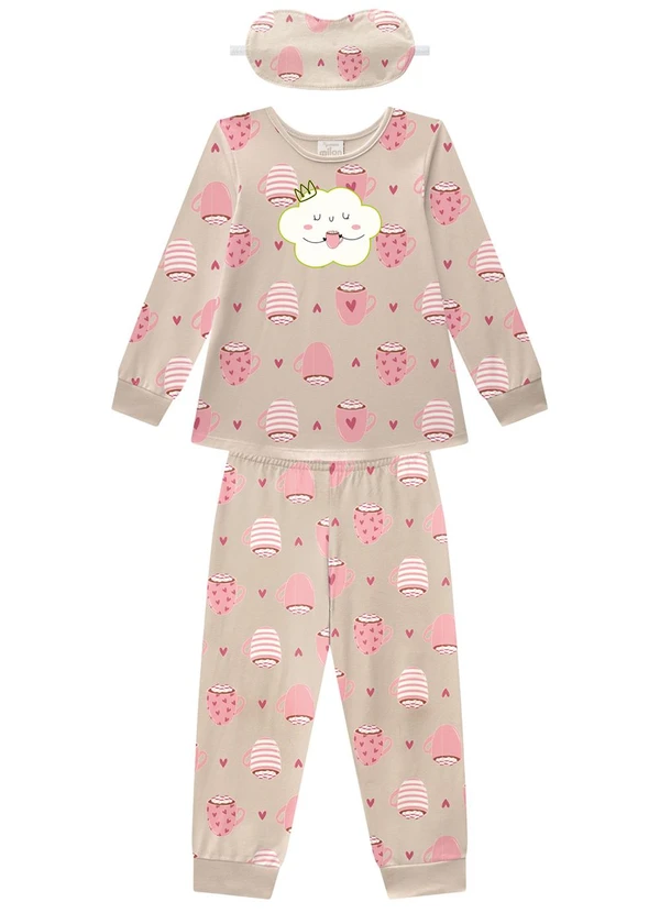 Milon - Pijama Infantil Menina Estampa Bege 2