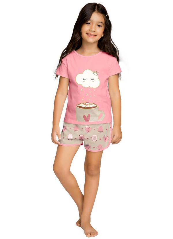 Milon - Pijama Infantil Menina Estampa Rosa