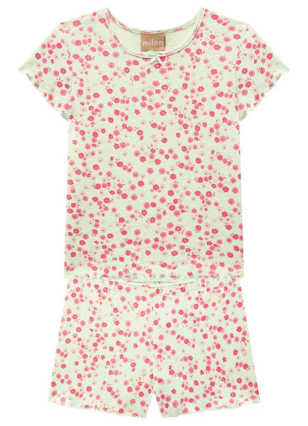 Milon - Pijama Infantil Menina Flores Verde 2