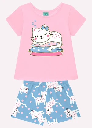 Kyly - Pijama Infantil Menina Gatinhos Rosa - KYLY