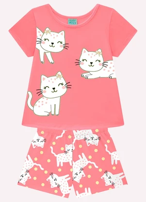 Kyly - Pijama Infantil Menina Gatinhos Rosa - KYLY