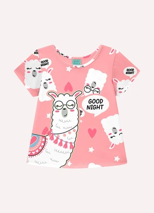Kyly - Pijama Infantil Menina Lhama Rosa - KYLY