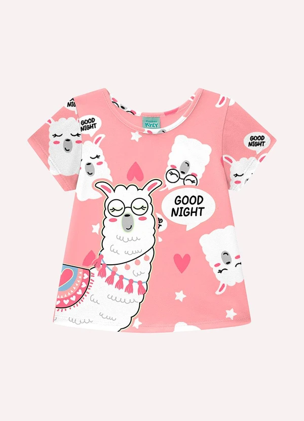 Kyly - Pijama Infantil Menina Lhama Rosa 2