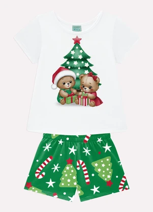 Kyly - Pijama Infantil Menina Natal Branco - KYLY