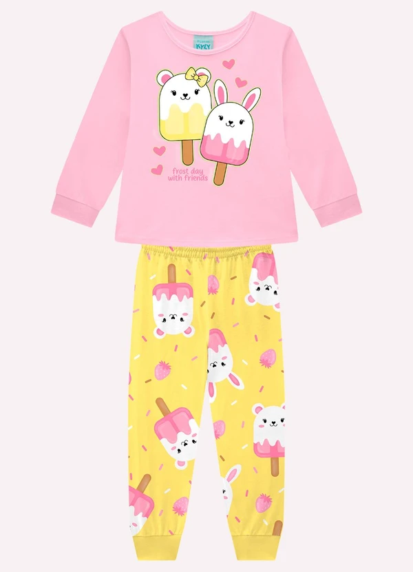 Kyly - Pijama Infantil Menina Picolés Rosa