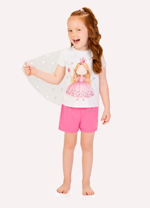 Kyly - Pijama Infantil Menina Princesa Branco - KYLY