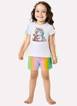 Kyly - Pijama Infantil Menina Unicórnio Branco - KYLY