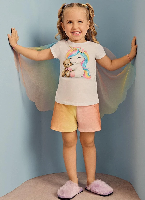 Kyly - Pijama Infantil Menina Unicórnio Branco 1