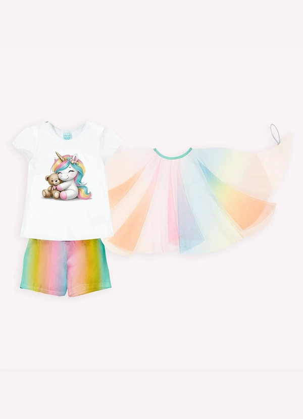 Kyly - Pijama Infantil Menina Unicórnio Branco 3