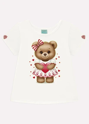 Kyly - Pijama Infantil Menina Ursinho Branco - KYLY