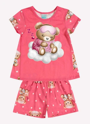 Kyly - Pijama Infantil Menina Ursinho Rosa - KYLY