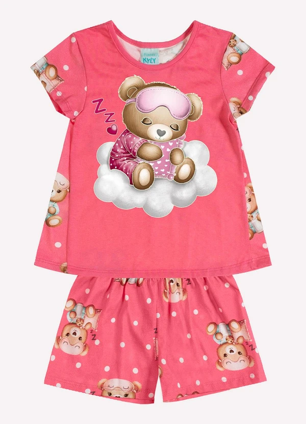 Kyly - Pijama Infantil Menina Ursinho Rosa