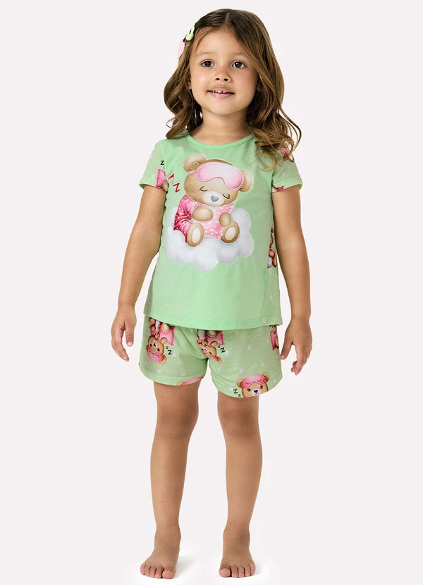 Kyly - Pijama Infantil Menina Ursinho Verde 1