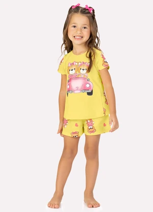 Kyly - Pijama Infantil Menina Ursinhos Amarelo - KYLY