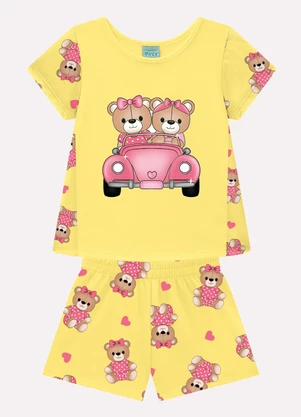 Kyly - Pijama Infantil Menina Ursinhos Amarelo - KYLY