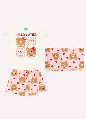 Kyly - Pijama Infantil Menina Ursinhos Branco - KYLY