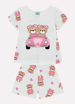 Kyly - Pijama Infantil Menina Ursinhos Cinza - KYLY