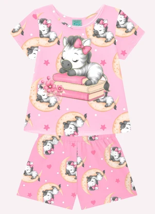 Kyly - Pijama Infantil Menina Zebra Rosa - KYLY