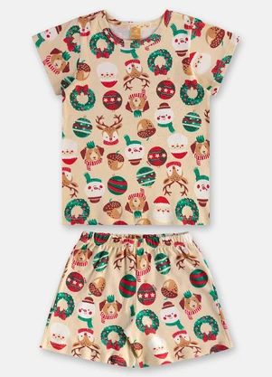Up Baby - Pijama Infantil Natalino Suedine Bege - UP BABY