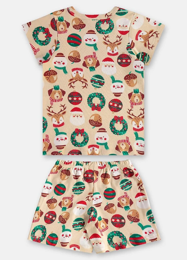 Up Baby - Pijama Infantil Natalino Suedine Bege 3