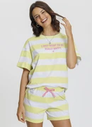 produto Mensageiro do Sonhos - Pijama Manga Curta Listrado Verde